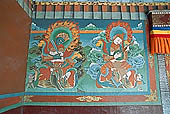 Ladakh - Matho gompa, mural painting of the Guardians of the Four Directions